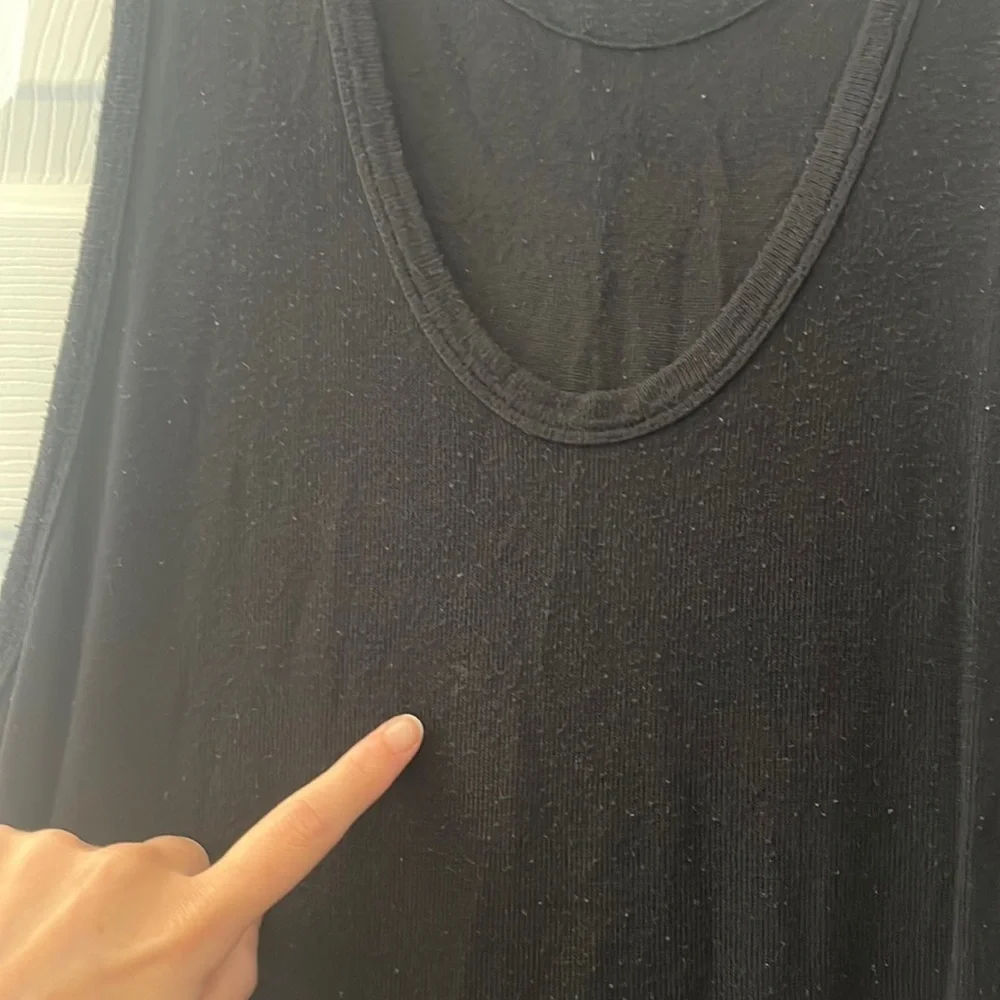 Free People Exposed Sides Soft Black Slouchy Tank Top